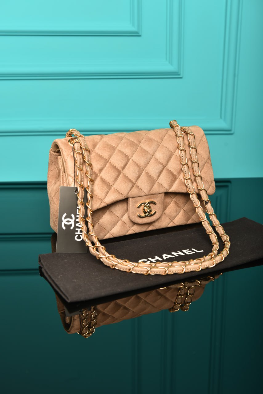 2.55 Double Flap Bag in Suede