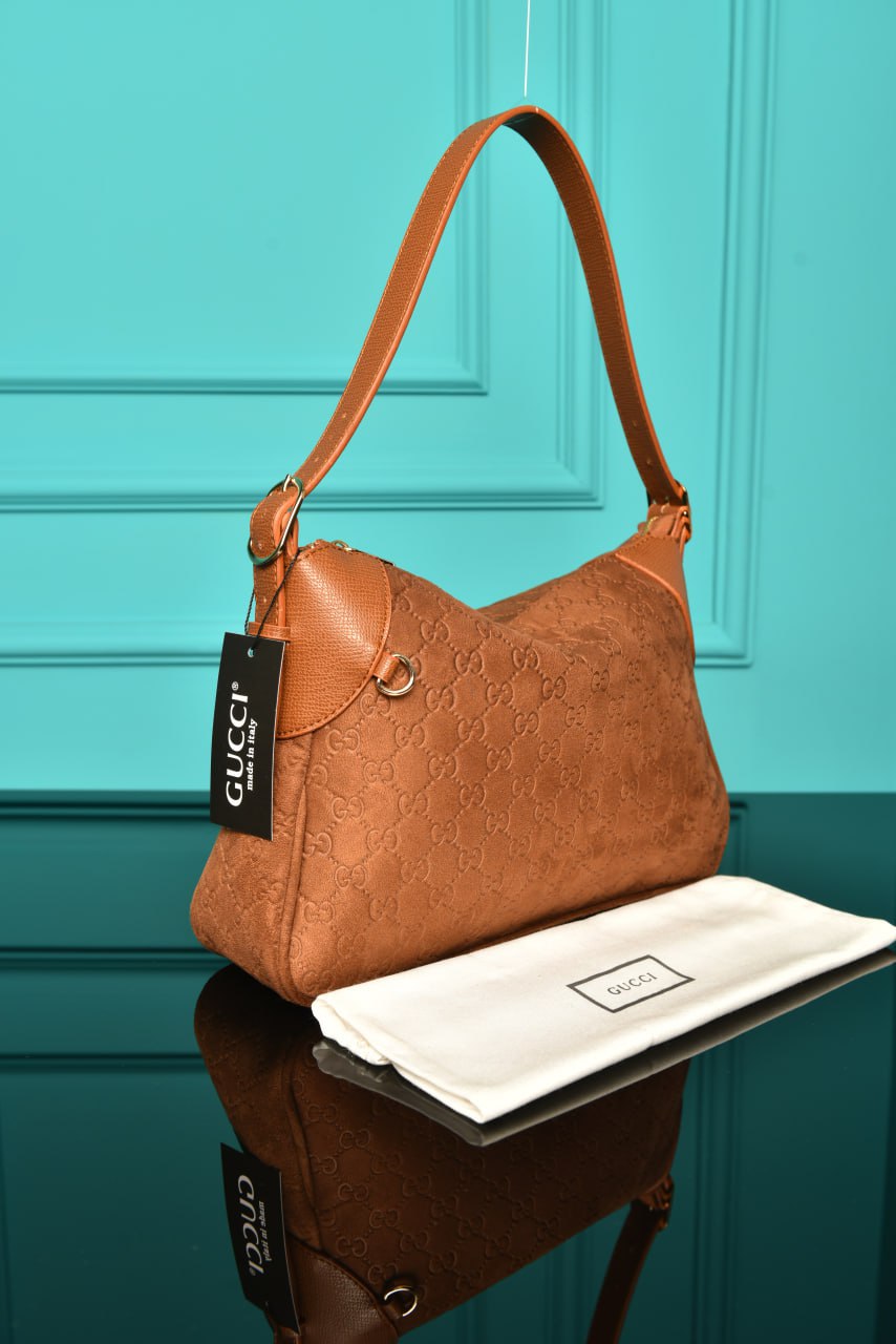 Emblem Small Shoulder Bag in Suede